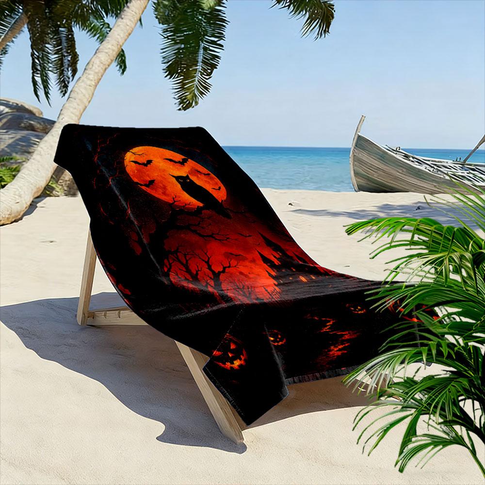 Eerie moonlit enchantment Print beach towel, quick drying, suitable for travel, outdoor sports, jogging, the beach and swimming, gift