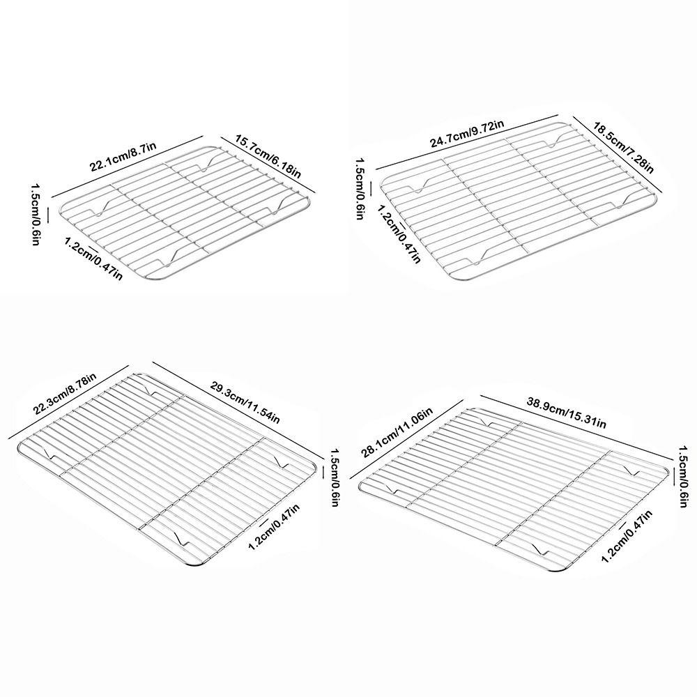 New Stainless Steel Cooling Rack Smooth Edge Dense Wires Baking Rack Easy to Clean Barbecue Cooking Mesh Shelf Cooking