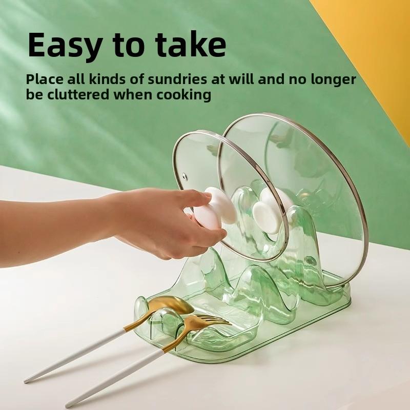 Küchen Doppelschicht Topfdeckel- und Utensilienhalter, Arbeitsplatte Nicht-lochend Sitztyp