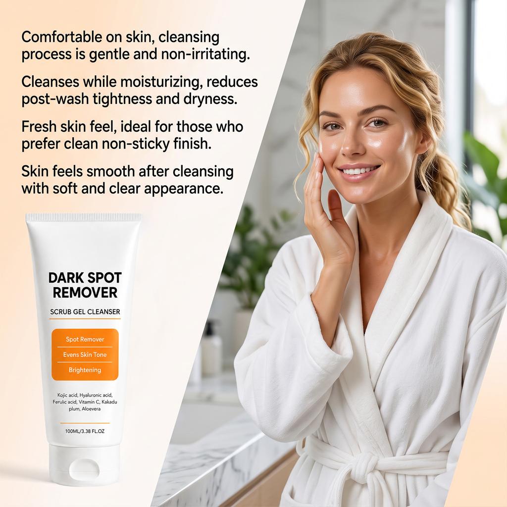 Dark Spot Scrub Gel Cleanser Gentle Facial Wash for Even Skin Tone