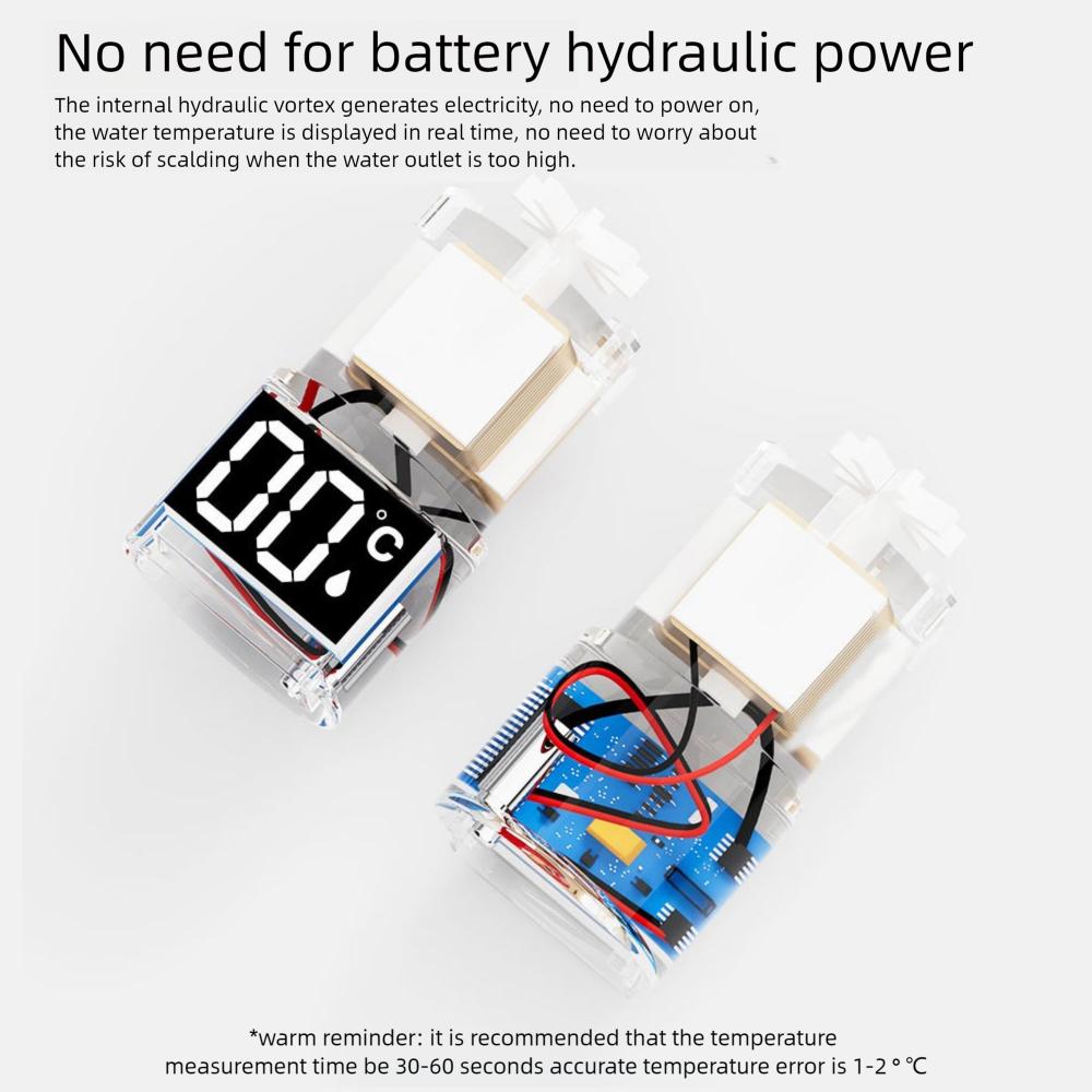 Yieryi LED Sprchový teploměr Není potřeba baterie Senzor teploty vody pro miminka Digitální displej Pro monitorovací nástroj na koupelnovou baterii