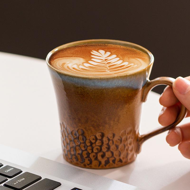 Retro Ceramic Mug: Japanese Kiln-Fired Coffee & Tea Cup