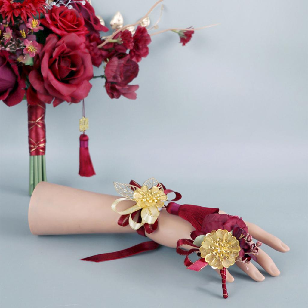 Fake Flower Bridal Bouquet/Brooch/Wrist Flower for Weddings Artificial Flowers Bouquet Lifelike Fake Flowers Gifts