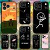 Cartoon Stickman Matchman Phone Case For iPhone 17,16,15,14,13,12,11,X,XR,XS,Plus,Mini,Pro,Max Soft Black Shockproof Cover