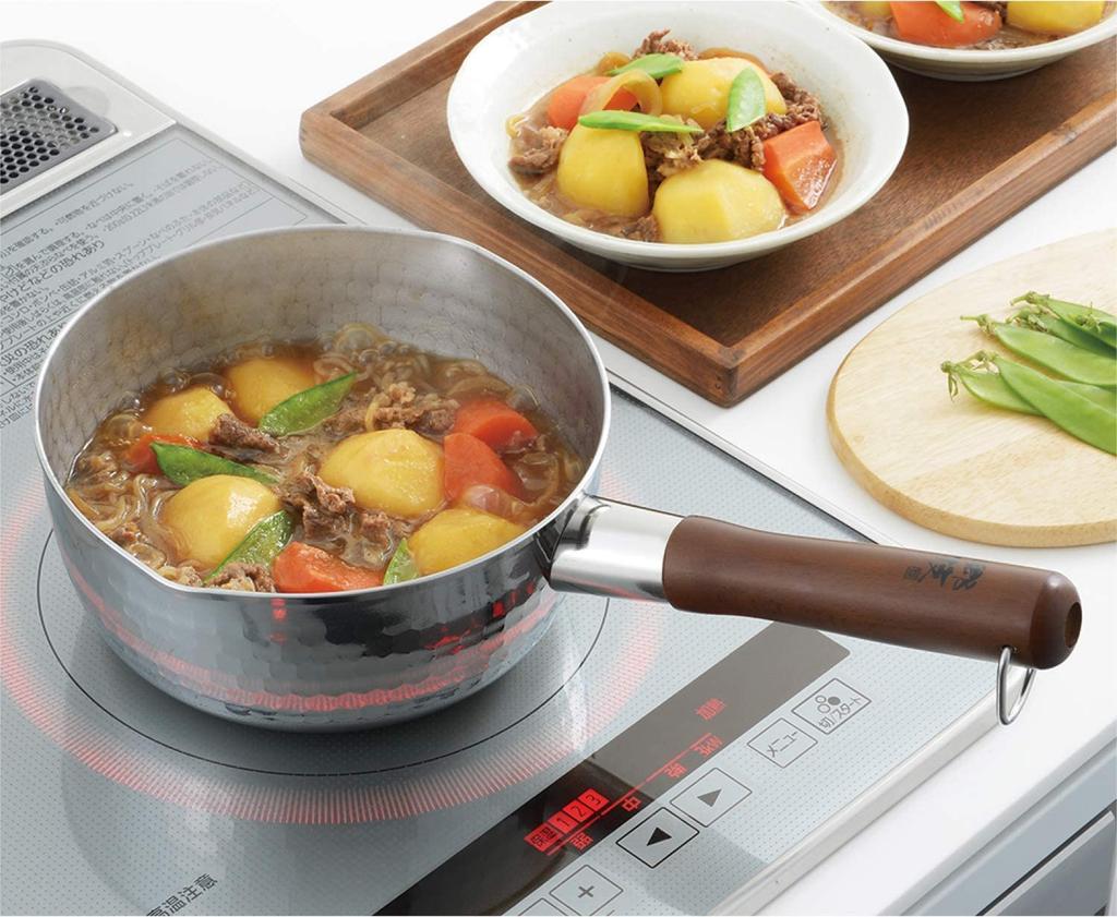 Castle Enterprise Yoshikawa Gogi, Made In Japan, H-compatible, Stainless Steel Yukihira Saucepan, 20cm, Silver, Gift Wrapping Available