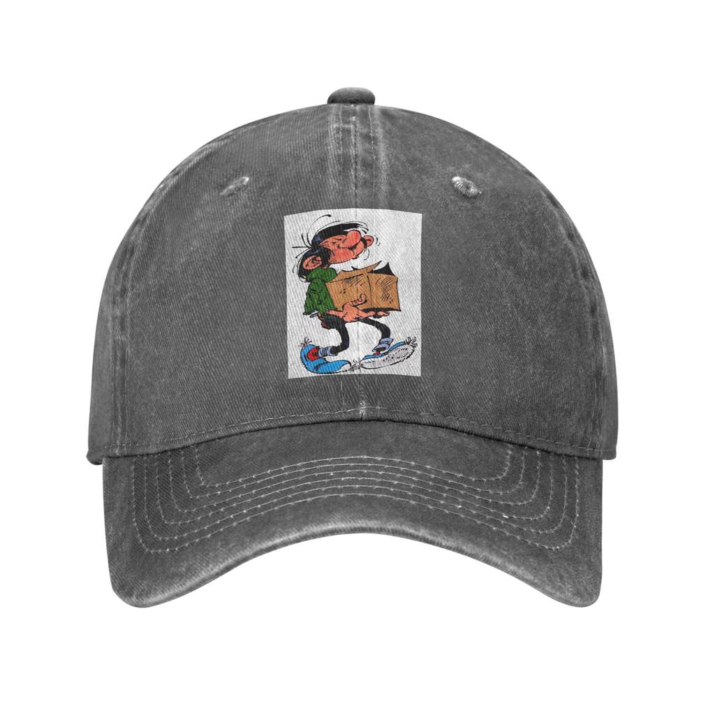 Gaston Lagaffe Big Ben Head Denim Cap Casual Baseball Caps Adjustable Hat Summer Unisex Baseball Hats