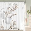 JY01Flower Shower Curtain Bathroom Waterproof Polyester Shower Curtain Floral Printing Curtains for Bathroom Shower with Hooks@1
