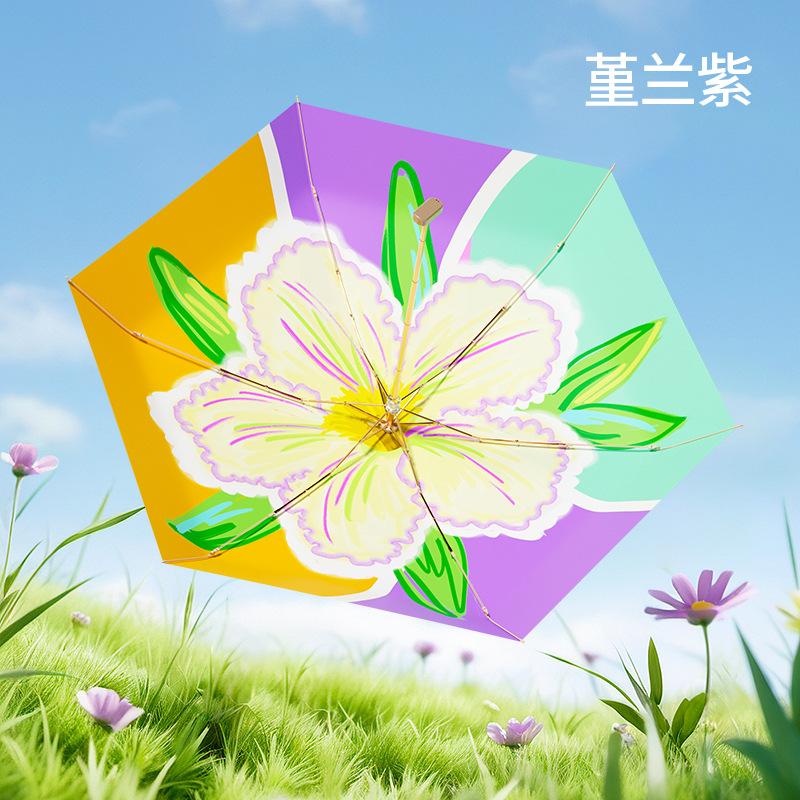 Small and Portable Parasol, Weather and Rain Women's Mini 50% Off Sunscreen Umbrella, Anti-ultraviolet Color Glue Sun Umbrella, Ultra-light