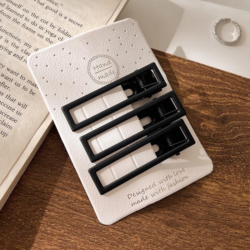 3/4pcs  Frosted Simple Hair Clips for Girls Star Oval Triangle Square Hair Clips Kids Snap Hair Clips Pentagram BB Clip