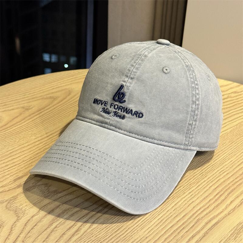 American Retro Washed Letter Embroidered Baseball Cap Children Versatile Couple Wide Brim Show Face Small Sun Protection Casual