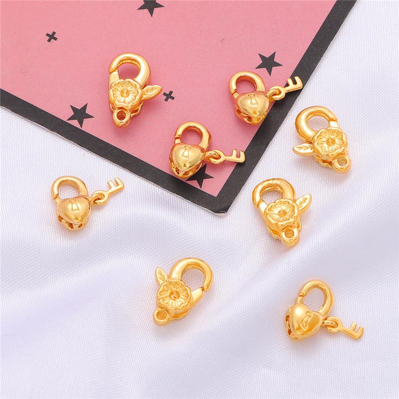 1 buc închizătoare de homar în formă de inimă de cupru, pentru bricolaj, colier, brățară, accesorii pentru fabricarea de bijuterii, accesorii lucrate manual