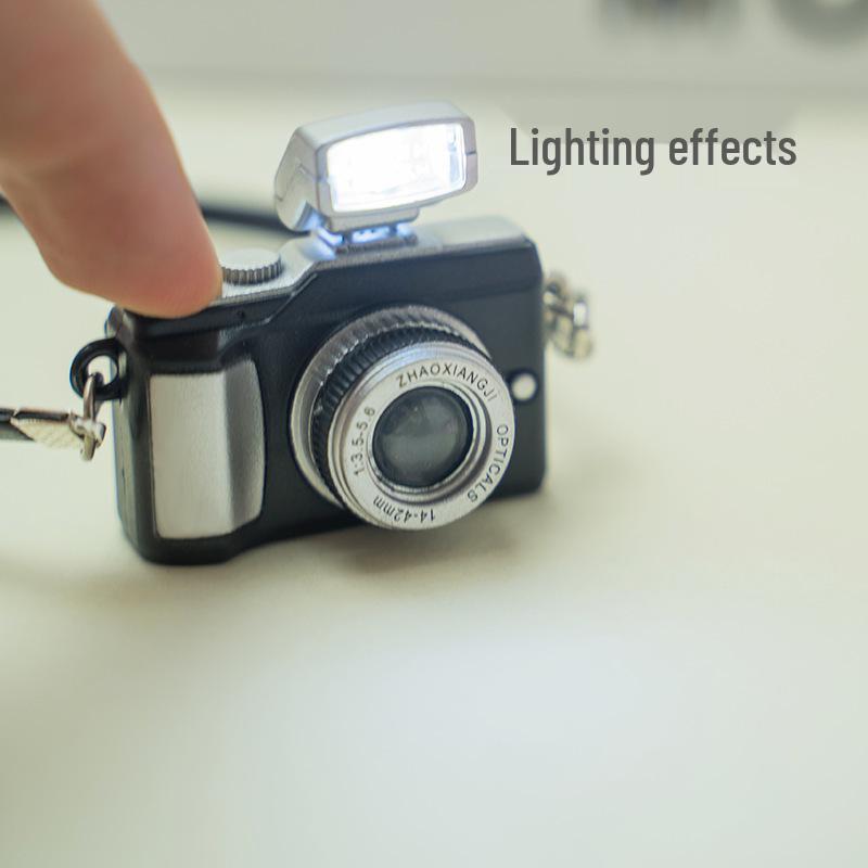 Smiling Face Luminous Sound Camera Pendant Plush Doll