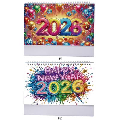 5D/DIY Calendar Diamond Art Paper Desk Calendar Multi-Purpose Crystal Painting Desk Calendars Kit for Wedding Birthday Holiday