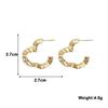 Gold Color Metal Heart Stud Earrings for Women Uneven Unique Geometric Statement Female Fashion Ear Jewelry Party Accessories