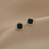 Stylish Exaggerated Simple Square Stud Earrings With Diamonds, Square Geometric Drip Earrings Earrings