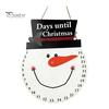 Christmas Atmosphere Ornament Countdown Calendar, Reusable Days Until Door Hanging Sign, Home Indoor Xmas Vintage Round Wreath Hanger for Holiday Wall