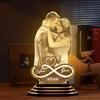 Infinity Heart Personalized Picture Lamp Custom Couple Photo Heart Nigth Light Custom Plaque Bedside Lamp Romantic Gift for Wife Anniversary
