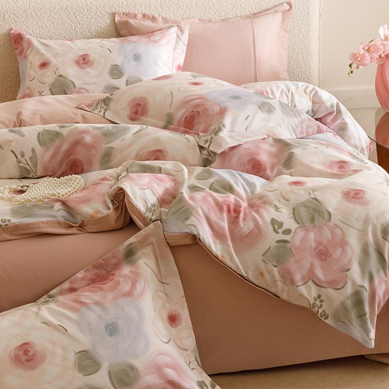 Sleep Grid Thickened Cotton Brushed Digital Printing Series Four Piece Set