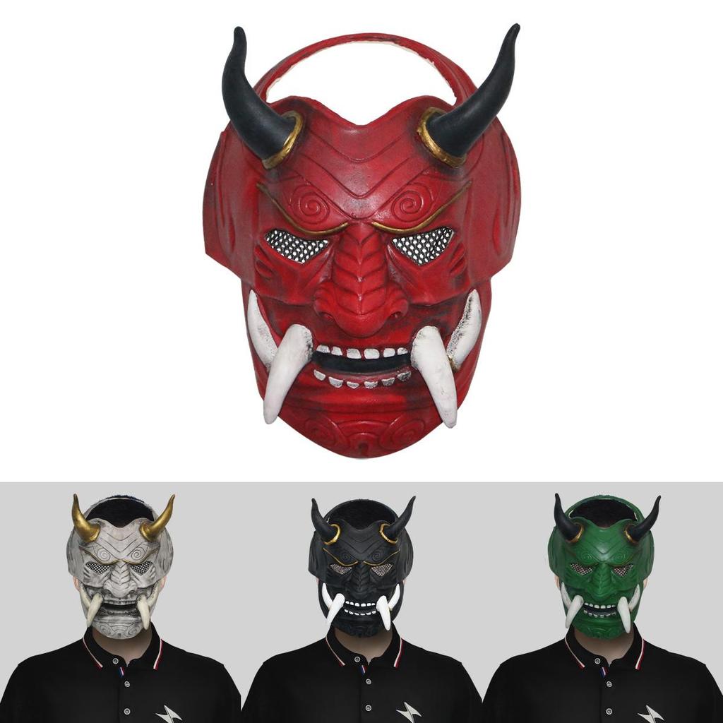 Captivating Japanese Samurai Red Hannya Demon King Mask For Halloween Costume Parties