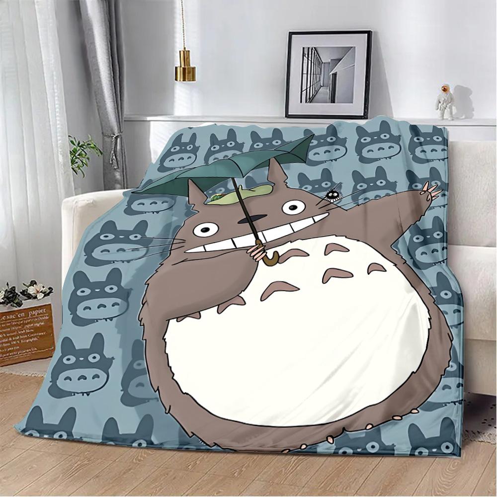 Hot Anime Cartoon Printed Blanket Picnic Blankets Warm Blanket Soft and Comfortable T-TotoroS Blanket Home Travel Birthday
