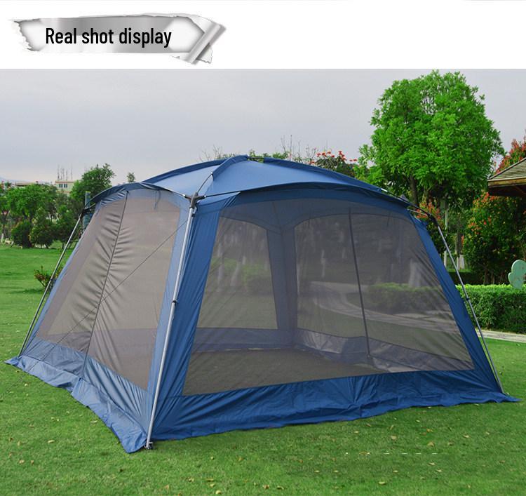 3.65m Foldable Outdoor Camping Gazebo: Sunshade, BBQ, Beach & Leisure Tent