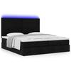 Ottoman Bed with Mattresses & LEDs Black 160x200 Cm Fabric