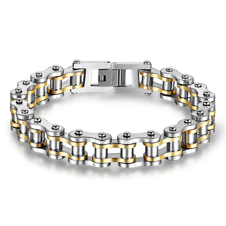 4 Color Punk Rock 316L Stainless Steel Biker Mens Bracelet Link Chain Motorcycle Bike Bicycle Chain Bracelets Bangles Jewelry