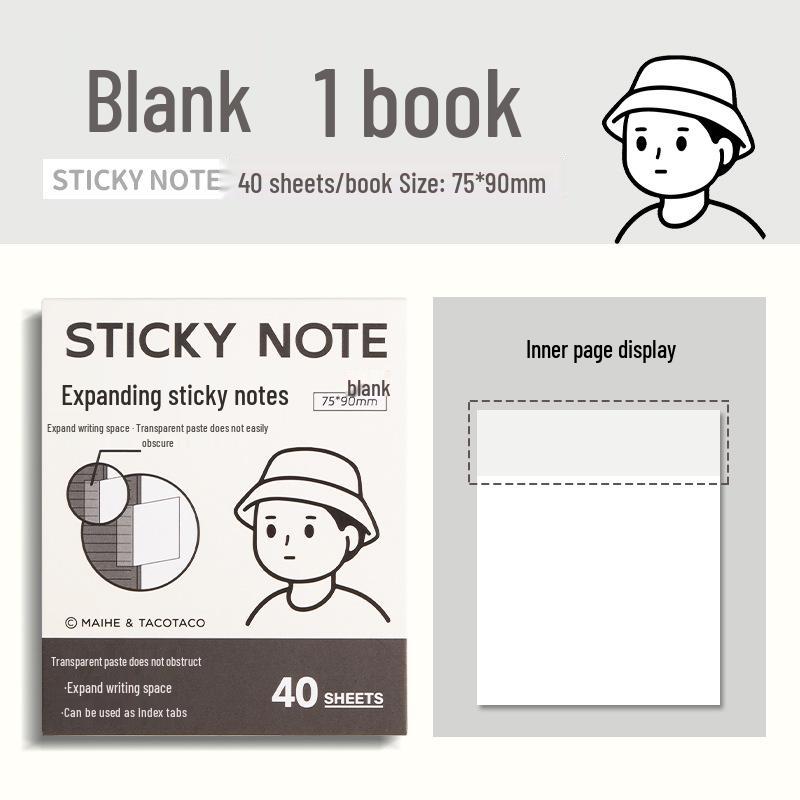 TACOTACO Expandable Foldable Sticky Notes - Non-Obstructive & Tearable for Students No Size