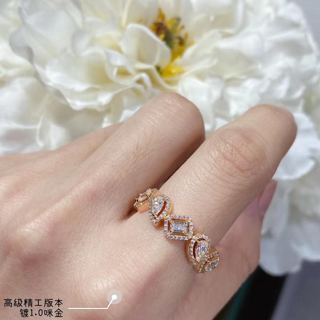 High Quality New 2024 Trend Gifts Selling Hot Brand Classic Europe Famous Luxury Jewelry Rings For Women Zircon Water Drop