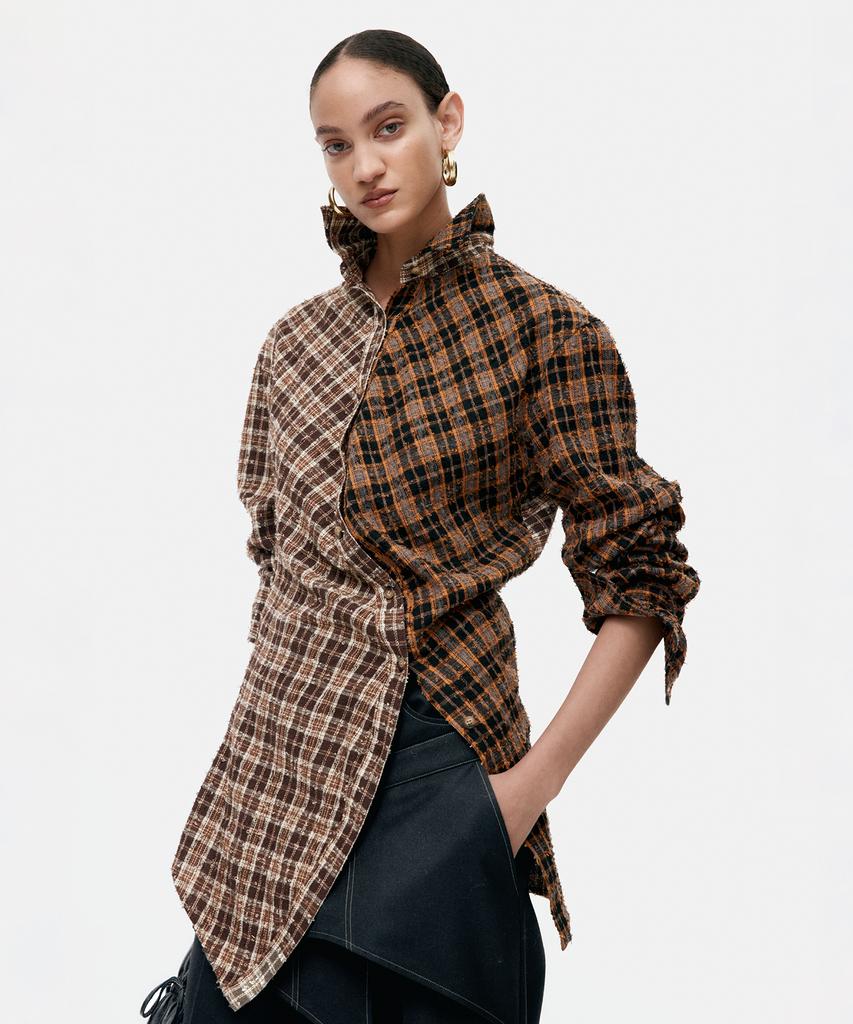 ADSB ANDERSSON BELL Twist Check Shirts Atb1361W(Brown)