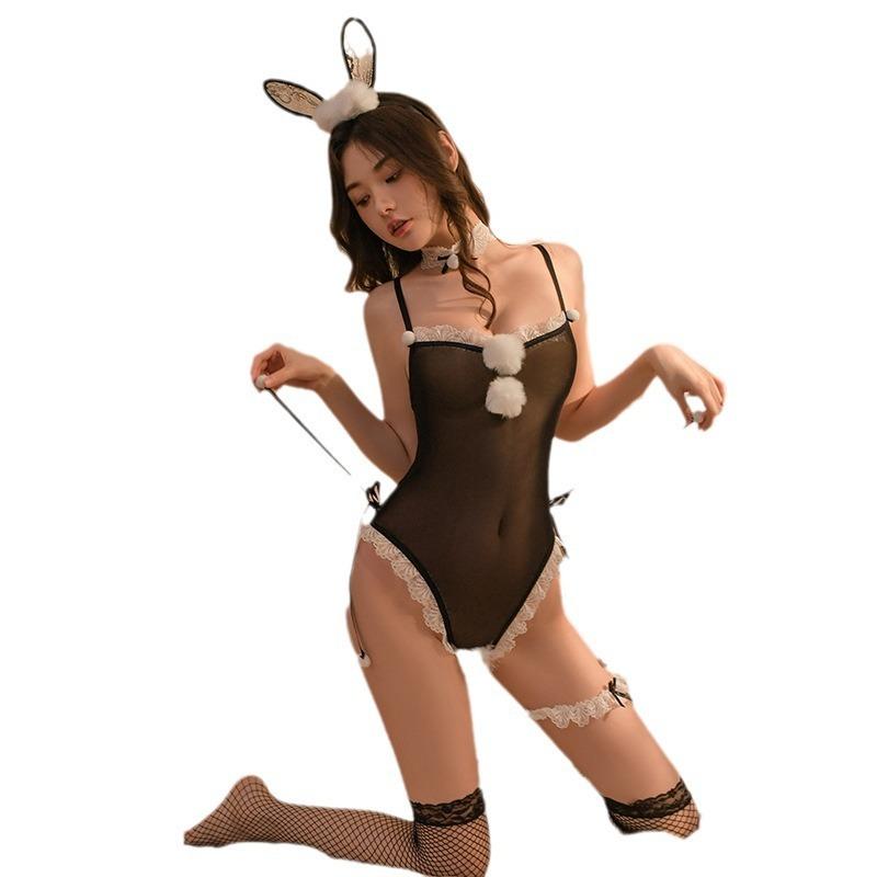 Cute Bunny Lingerie Thin Perspective Pure Lust Sexy Uniform Seduction Bed Cosplay Sex Clothes