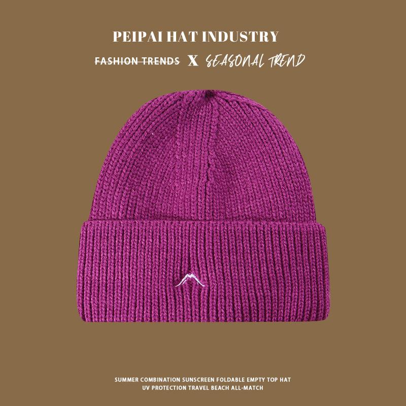 

New warm and cold-proof solid color versatile knitted hat one size