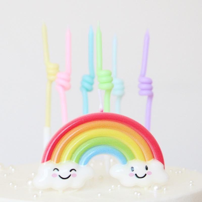 Romantic Rainbow Spiral Candle Set for Creative Parties
