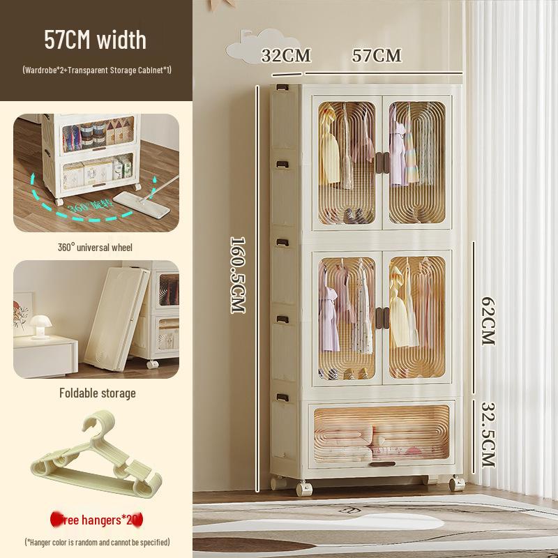 Children's Multi-layer Folding Wardrobe Storage Cabinet for Baby Clothes
