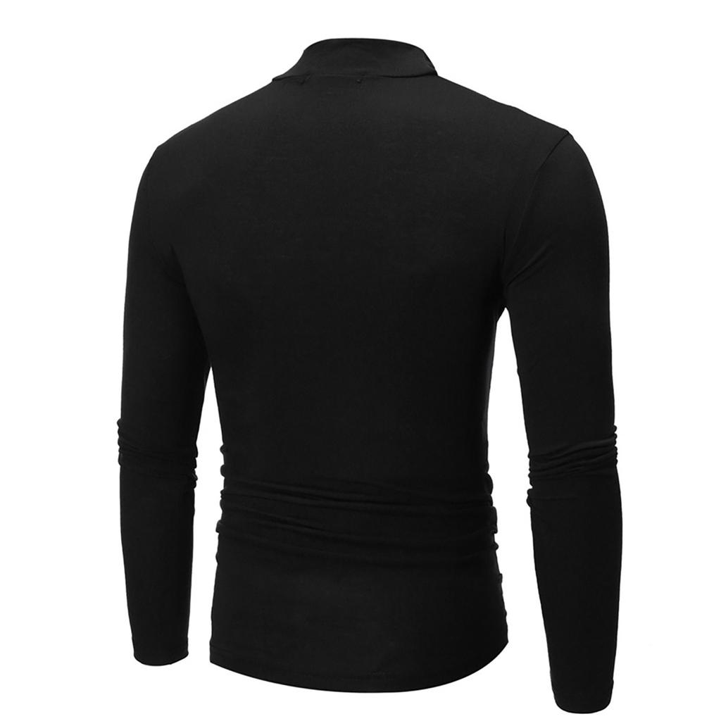 Men's  Winter  Color Versatile Long Sleeve T-shirt Top Blouse