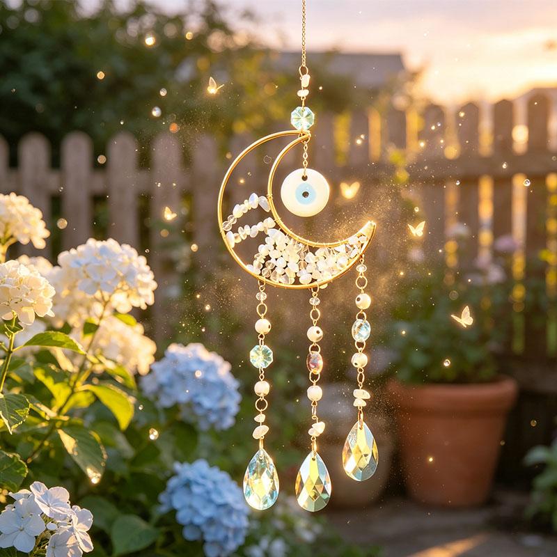 Kristall-Achat-Platte Autoanhänger Sonnenfänger Windspiel Hängendes Ornament für Heimdekoration für Hochzeit oder Valentinstag