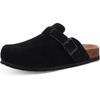 Mode Litfun Mode Herren Wildleder Clogs Hausschuhe Weiches Fußbett Leder Pantoletten Sommer Korksohle Sandalen mit Fußgewölbeunterstützung Klassische Clogs