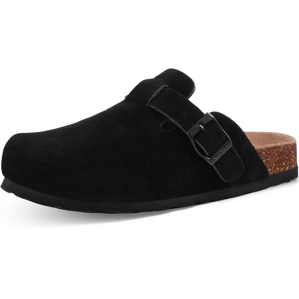 Mode Litfun Mode Herren Wildleder Clogs Hausschuhe Weiches Fußbett Leder Pantoletten Sommer Korksohle Sandalen mit Fußgewölbeunterstützung Klassische Clogs