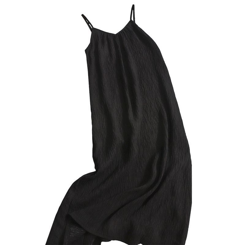 

Платье-бретелька большого размера Платье без рукавов Летнее однотонное платье-бретелька с внутренней стороны Свободное платье выше колена L