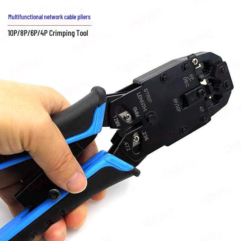 200R Multi-Functional 4-in-1 Network Crimping Tool with Force-Assisting Lever and Wire Stripping Pliers