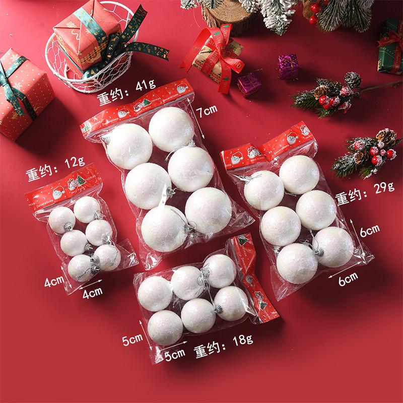 

6Pcs White Rainbow Foam Balls Christmas Tree Hanging Pendant Ornaments Home Party Decor New Year Gifts 2025 Navidad 4cm