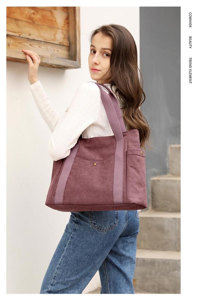 2025 Women's Large Canvas Tote: Fashionable, Artistic, and Simple Design with Single Shoulder Strap