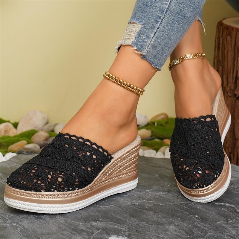 Buty Damskie Sandały Letnia Moda Buty na Koturnie Kobieta Oddychające Sandały Damskie Klapki Miękkie Obuwie Damskie Sandały na Wysokim Obcasie