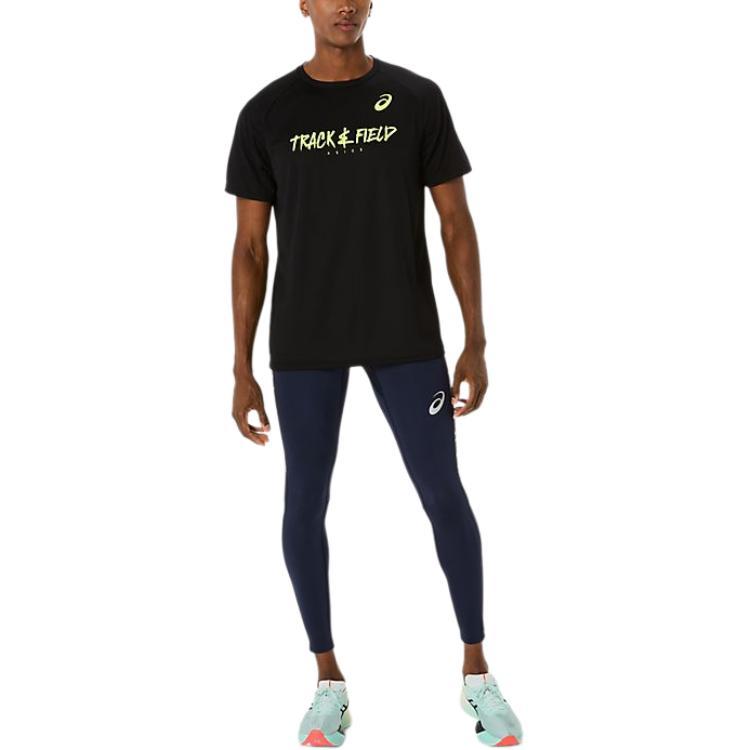 Asics Letter Round Neck Short Sleeve T-Shirt Men Tops Black 2091A750-001