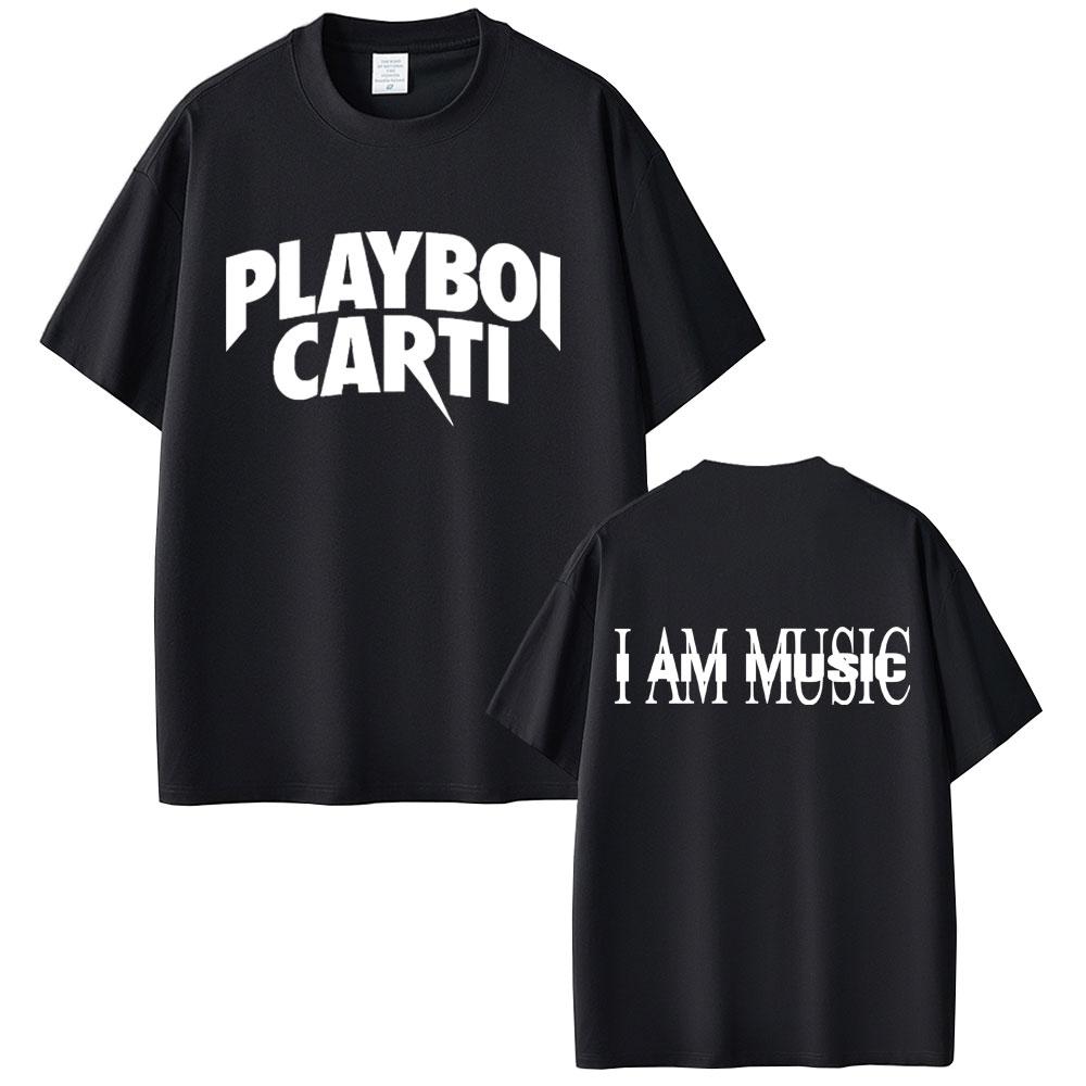 Rapper Playboi Carti Jsem hudba Nový obal alba Grafické tričko Pánské ležérní vintage tričko Pánská hip hopová nadměrná trička