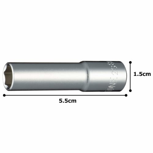 TONE Deep Socket (Hexagonal) 2S-08L Drive Angle 6.35mm (1/4") Width across Flats 8mm