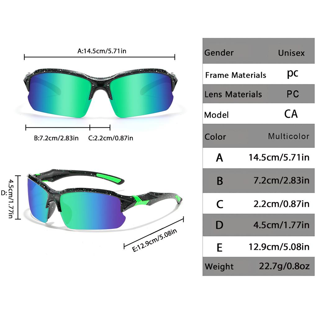 Mode Angeln Halbrand Sonnenbrille Herren und Damen Outdoor Sport Design Brillen Reise Fahren Camping Schutzbrillen Festival Geschenk