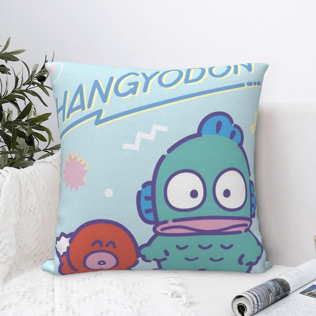 Hangyodon Cute Cartoon Pillowcase Soft Polyester Cushion Cover Gift Pillow Case Cover Home Square 45X45cm