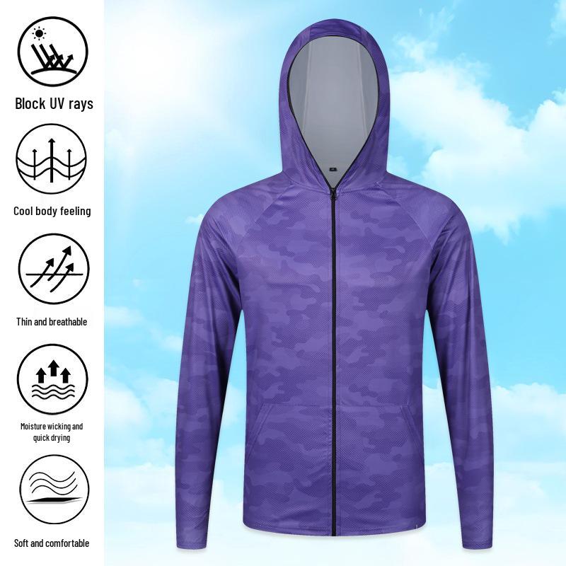Men's Lightweight Camouflage Ice Silk Sun Protection Suit for Outdoor Fishing - Breathable & Anti-Mosquito