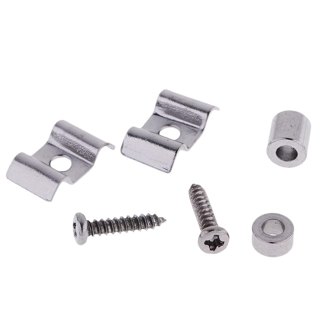 2Pcs Metal Guitar Chrome Roller String Tree Retainers for For Squier Electric Guitar Parts and Accessories